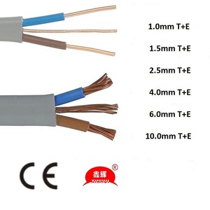 Kabel Listrik BS6004 6242y Abu-abu Kabel Listrik 1.5 Twin dan Earth <span class=keywords><strong>TPS</strong></span> Flat PVC Tembaga 2.5mm Kabel Twin dan Earth - Product Image 3