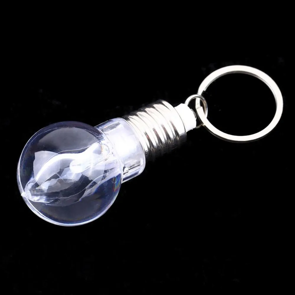 LED Colorful Flash Lights Mini Bulb Torch Keyring Xmas Cute Keychain Keyring Clear Lamp