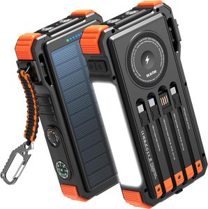 Banco de Energía <span class=keywords><strong>Solar</strong></span> <span class=keywords><strong>Blavor</strong></span> de 20000mAh con Cable Integrado, <span class=keywords><strong>Cargador</strong></span> Inalámbrico de 15W con Carga Rápida, Batería de Litio-Polímero con Protección Contra Sobrecarga - Product Image 1