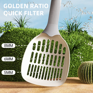 Grote zeefschep voor klontvormende kattenbakvulling - Essentiële kattenreinigingshulp met lange steel optie - Product Image 2