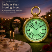 Horloge de poche gonflable lumineuse Alice au pays des merveilles pour la décoration de jardin féerique, de fête ou d'événement, taille personnalisée