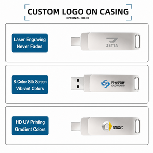 Chiavetta <span class=keywords><strong>USB</strong></span> 3.0 in Metallo 2 in <span class=keywords><strong>1</strong></span> con Doppio Connettore, Regalo Aziendale Personalizzato, Unità Flash ad Alta Velocità e Grande Capacità - Product Image 4