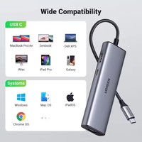 UGREEN Hub USB C 7 en 1, adaptateur multiport 4K, Ethernet 1 Gbps, 100 W PD, 2 USB 3.0, lecteur de carte SD/TF, dongle USB C pour ordinateur portable