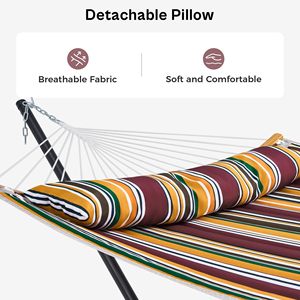 Heavy Duty <b>Hammock</b> with Cow Foot Frame, Patio Relaxation Bed,Stable for Camping & Backyard & Indoor - Product Image 4