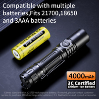 Lampe torche LED rechargeable par USB, en alliage d'aluminium, étanche IP44, haute puissance, tactique, pour le camping, 2500 lumens, faisceau spot 260 m, 6000K