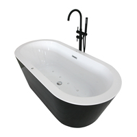 Baignoires modernes populaires en acrylique, baignoire ovale autoportante, surface solide, baignoires autonomes, hôtel, appartement, salle de bain