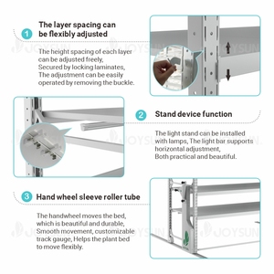 Sistema de estante de cultivo hidropónico de acero grande para plantas médicas, cultivo vertical y cultivo de plantas de interior móvil con bandejas - Product Image 2