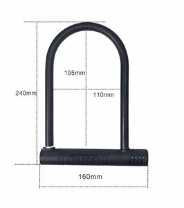 Candado en U para <span class=keywords><strong>Bicicleta</strong></span>, <span class=keywords><strong>Antirrobo</strong></span>, Cable de Acero, Seguridad para Ciclismo, Candado para Motocicleta, Scooter Eléctrico, <span class=keywords><strong>Bicicleta</strong></span> de Montaña, <span class=keywords><strong>Bicicleta</strong></span> de Carretera, Candado en Forma de U de Aleación de Zinc - Product Image 4