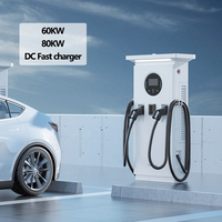 Chargeur EV double pistolet CCS2 60kW/80kW DC 200A, station de charge rapide pour usage commercial, nouveau chargeur rapide pour voitures électriques