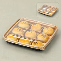 Boîtes d'emballage en plastique jetables pour mini-gâteaux, 9 compartiments, avec couvercle transparent, pour pâtisseries, biscuits sucrés, contenants de rangement