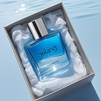 En vente flacon de parfum personnalisé de 50 ml flacon de parfum carré clair flacons de parfum vides de 30 ml avec boîte