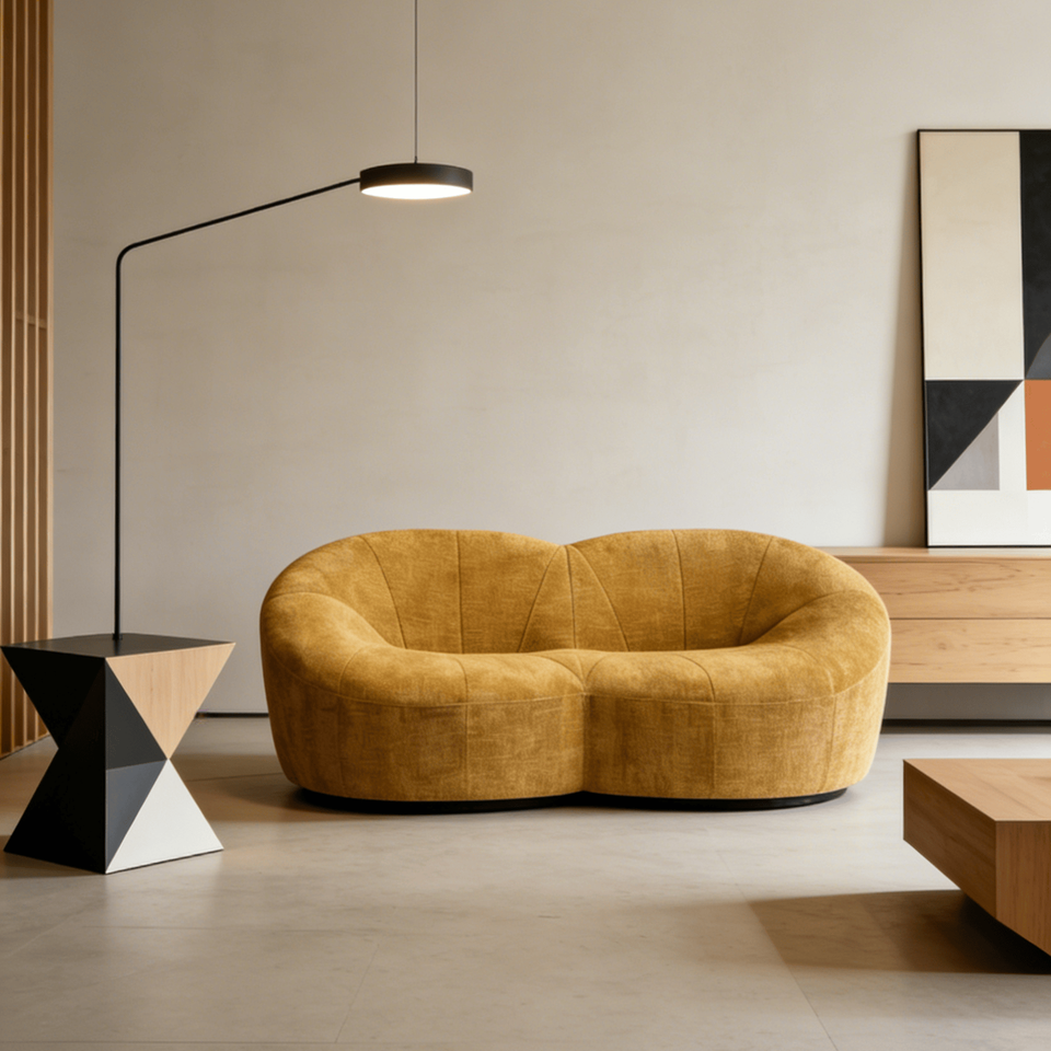 Modern Cream Nordic Sofa Designer Creative Fabric Pumpkin Sofa Home ...