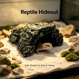 Abri en résine pour reptiles, imitation pierre naturelle, décoration de terrarium pour <span class=keywords><strong>tortue</strong></span>, gecko et dragon barbu - Product Image 2
