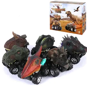 Dinozor taşıma kamyon sıcak satış dinozor oyuncak arabalar 6 adet dinozor geri çekin oyuncak arabalar oyuncak seti hayvan vehiclesOutdoor taşıma Carri