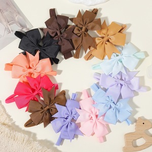 4PC Child Bow <strong>Headband</strong> for Girls Grosgrain Pink Ribbon <strong>Baby</strong> Accessory - Product Image 2