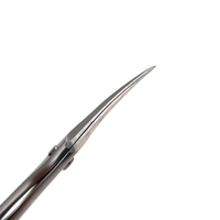 Ciseaux à cuticules courbes 9,5 cm de longueur totale en acier inoxydable argent mat, coupe-cuticules, pinces à cuticules