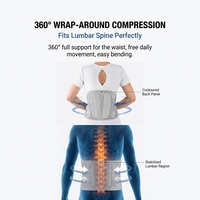 Ceinture de soutien lombaire réglable et respirante avec coussinets de massage par points d'acupression pour soulager les douleurs du bas du dos, idéale pour le bureau et les personnes âgées