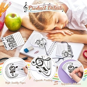 Muestras gratis planificador escolar productos de papelería papel blanco multifuncional autoadhesivo tamaño pequeño notas adhesivas diseño de <span class=keywords><strong>música</strong></span> - Product Image 3