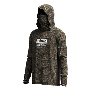 Sweat à capuche de chasse et de pêche pour <span class=keywords><strong>homme</strong></span> Dark Mossy Oak Camo - Couverture intégrale du visage UPF 50+ Imperméable Coupe-vent Respirant 100% polyester - Product Image 6