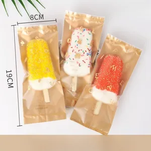 गोल्डन कलर कार्टून पैटर्न आइस क्रीम बैग सजावट अनुकूलन बुटीक पारदर्शी स्टार Popsicle आइस क्रीम पाउच