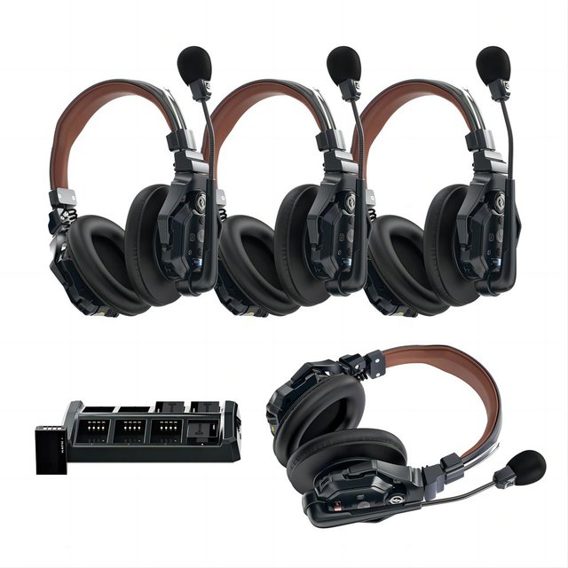 Hollyland Solidcom C1 Pro Wireless Intercom Headset System-5 Users ENC Noise Cancellation Lightweight Portable for Stage