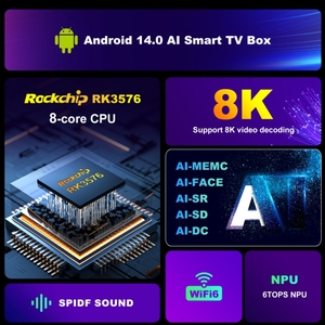 ใหม่ OCTA core WiFi 6 Rockchip RK3576 <span class=keywords><strong>TV</strong></span> <span class=keywords><strong>Box</strong></span> H96 Set Top <span class=keywords><strong>Box</strong></span> 8K M9S สูงสุด AV1 Android 14 1000M พอร์ต set-top <span class=keywords><strong>box</strong></span> 32G 128G ROM - Product Image 6