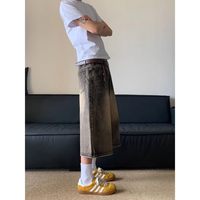 FY américain rétro recadrée hommes jambe large Shorts jean hommes Y2k Baggy lavé ample droit décontracté Couple Shorts 3/4 jean pour hommes