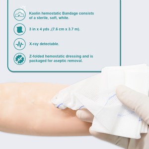 Gasa Hemostática Profesional Impregnada con Caolín, Apósito Coagulante Recomendado por la CoTCCC para el Control de Hemorragias Vívidamente Peligrosas - Product Image 6