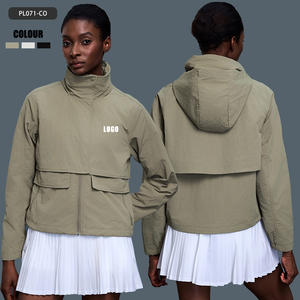 Veste d'extérieur à capuche pour femmes coupe-vent compressible imperméable, imperméable léger coupe-vent respirant Trekking Manteau de <span class=keywords><strong>randonnée</strong></span> - Product Image 1