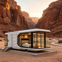 Maison-capsule en aluminium disponible en version OEM, X5 X8, mobile, alimentée à l'énergie solaire, écologique, hôtel, appartement pour le glamping et le tourisme