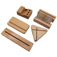 Support et présentoir pour cartes de visite en bois massif avec gravure, taille et forme personnalisables