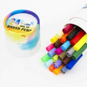 Lot de 24 stylos aquarelles en pot, pointe fine, marqueur permanent en plastique, idéal pour le dessin – Vente chaude en gros - Product Image 4
