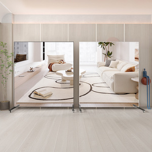 Çıkarılabilir tam boy vücut ayna büyük boy dikdörtgen ayakta ayna ile tekerlek zemin ayakta boy aynası oturma odası için - Product Image 5