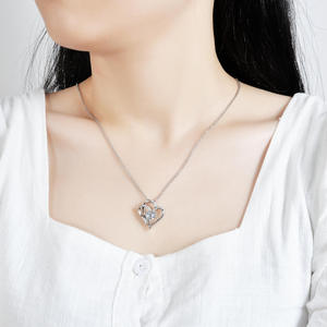 Wholesale High Quality Fine Elegant love Heart with <b>Big</b> <b>Crystal</b> and Stones Necklace Gift for Women - Product Image 2