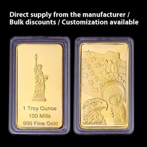 American Liberty Conmemorative <span class=keywords><strong>Gold</strong></span> Coin Square Block Collection Espejo Barra chapada en oro Tallado Tipo grabado Técnica de fundición - Product Image 4