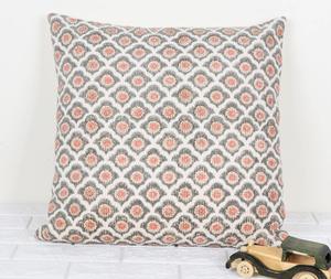 Premium Hot Sale Printed Boho Tufted Orange And <b>White</b> Jaipuri Print <b>Cushion</b> Cover - Product Image 1