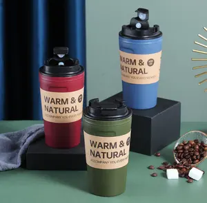 جديد الإبداعية كوب بلاستيكي للقهوة و كوب حليب مع غطاء الأزياء كوب للسفر مختومة غطاء الوجه المحمولة السفر كوب
