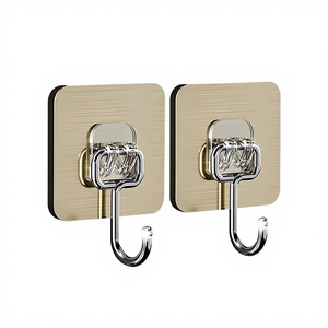 Móc dán tường đa năng, chắc chắn, trong suốt, không để lại vết, chất liệu nhựa viscose, không cần khoan, kích thước lớn, dùng cho cửa, tường phía sau - Product Image 1