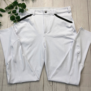 Legging berkuda pria warna putih grosir, dengan bantalan lutut silikon, nyaman, elastis, dan pas badan. - Product Image 2