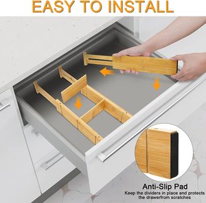 Ngăn Chia Ngăn Kéo Bằng Tre Có Thể Mở Rộng Kèm Chèn Ngăn Kéo Có Thể Điều Chỉnh Ngăn Chia Ngăn Kéo Sâu Có Thể Xếp Chồng Lên Nhau Cho Dụng Cụ Nhà Bếp - Product Image 2