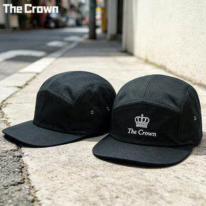 Custom Logo Lightweight 5 Panel Camp Cap Wholesale Bulk <b>Flat</b> Brim <b>Hat</b> With <b>Flat</b> Embroidery Manufacturer - Product Image 3