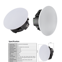 Haut-parleur de plafond 60W WiFi BT5.4 USB AirPlay Multiroom DLNA, haut-parleur de plafond actif pour système audio domestique, restaurant, café