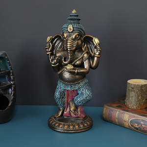 Estatua de resina personalizada para decoración del hogar, artesanía de Diwali indio para decoración del hogar, estatua Idol de Ganesha, el señor indio, Golden Ganesha - Product Image 4