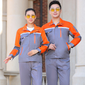 سترة عمل شتوية للرجال بأكمام طويلة من البوليستر والقطن، مقاومة للأوساخ والتآكل والبقع، زي عمل موحد - Product Image 2