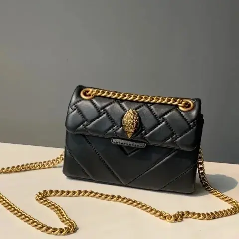 Bolsos de cadena de cuero Pu de lujo para mujer, bandolera a rayas con cabeza de águila, Bolso Negro, bolsos de diseñador de lujo