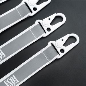 Factory Price Custom Logo Woven Print <b>Polyester</b> Glisten Reflective <b>Lanyard</b> - Product Image 3