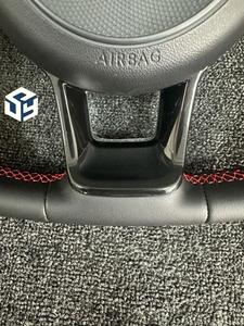 Para Volkswagen VW Polo MK <span class=keywords><strong>Golf</strong></span> 5 6 7 7,5 6R R Passat CC Gti Gte <span class=keywords><strong>volante</strong></span> de fondo plano de cuero completo - Product Image 5