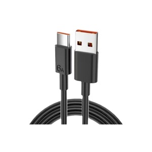 สายเคเบิลข้อมูลหัวเดียวประเภท-C 6A ชาร์จเร็ว 60W สำหรับสายชาร์จโทรศัพท์มือถือพร้อมพอร์ตประเภท-C 1M วัสดุ TPE สีขาวสีดำ - Product Image 2