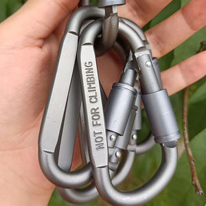 Aluminum Carabiner 8cm Spring <b>Hook</b> Oval Shape Safety <b>Snap</b> <b>Hook</b> Not For Climbing Outdoor Use - Product Image 1