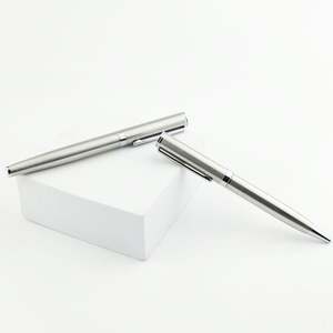 Bolígrafo de Metal Plateado de Alta Calidad con Escritura Fluida, Bolígrafo de Lujo de Acero Mate con Logotipo de Marca de Relojes Personalizado para Regalos Corporativos - Product Image 6